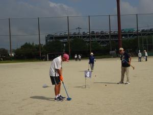 グランドゴルフ中