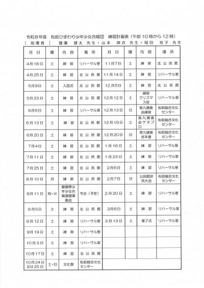 練習計画